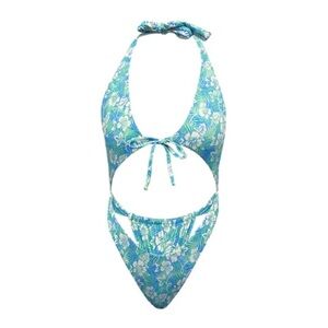 Knight Swim Trinity One Piece Summer Blooms Size Medium Tropical Vacation Resort